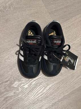 adidas Samba Classic J Kids Core Black White Youth Soccer Sneakers